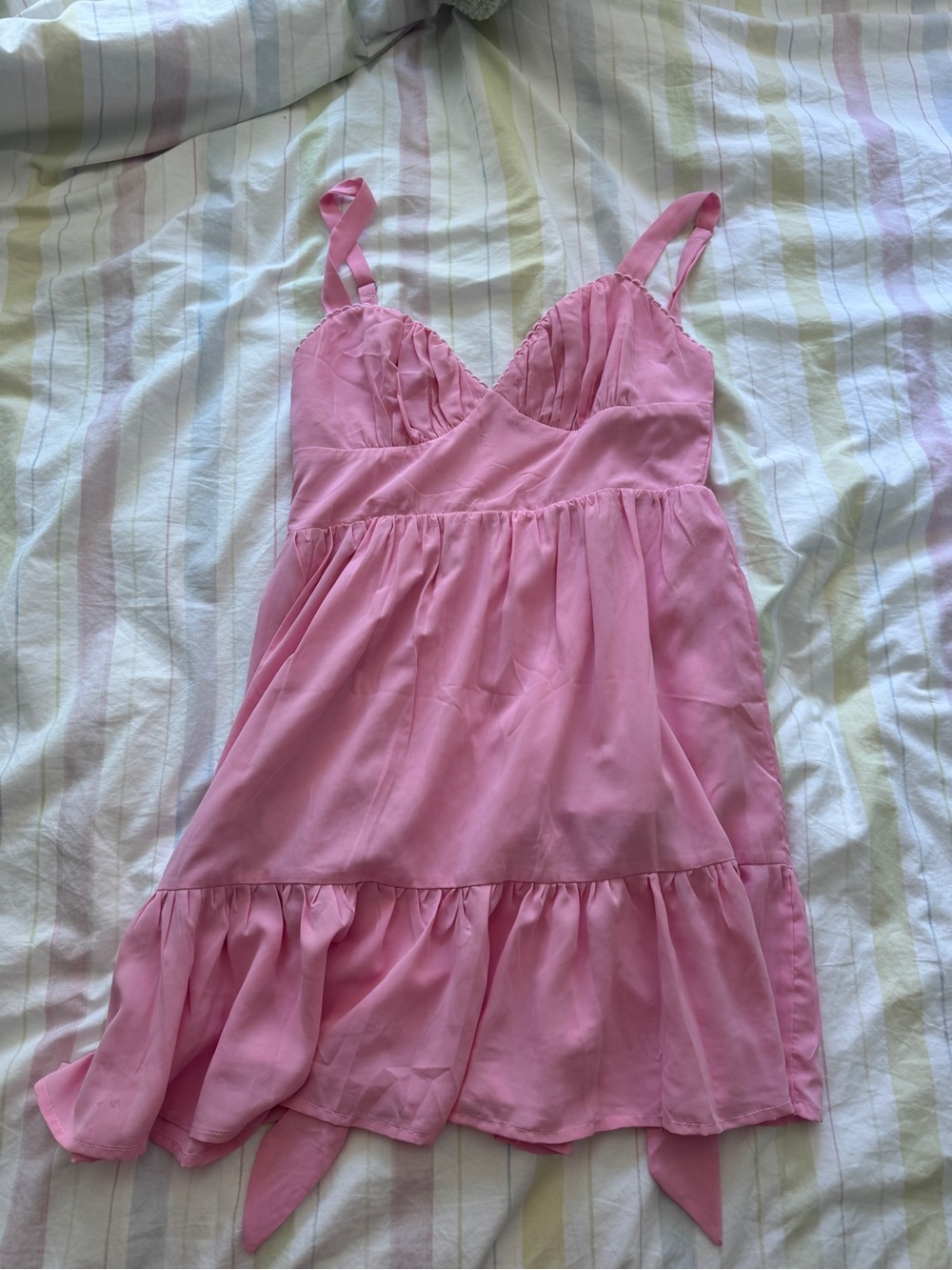 Princess Polly Pink Ruffle-Trim Mini Dress